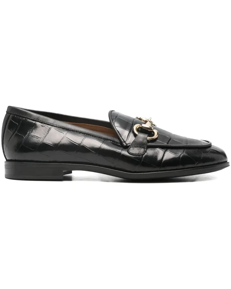 Pedro Miralles croc-effect horsebit loafers - Schwarz Schwarz