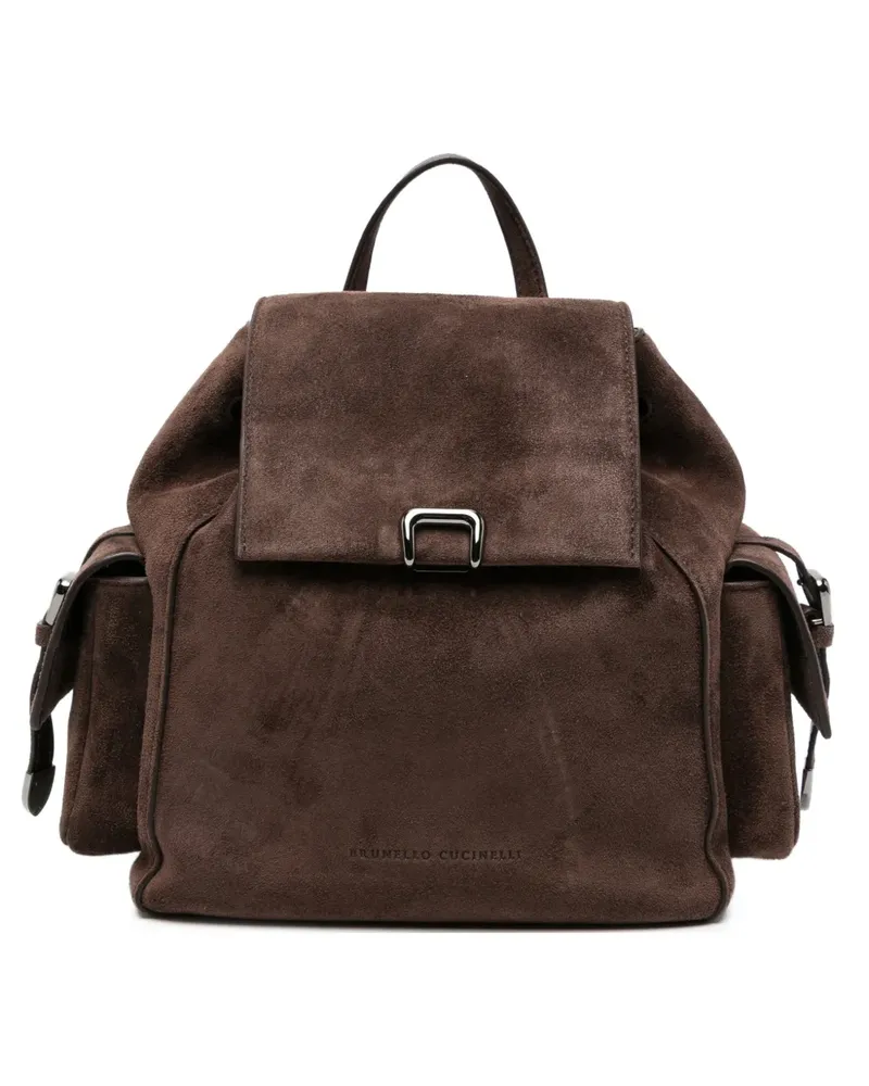 Brunello Cucinelli Sartorial Rucksack mit Wildleder-Finish - Braun Braun