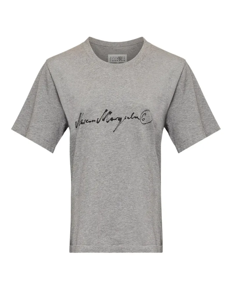 Maison Margiela handwritten-print cotton jersey T-shirt - Grau Grau