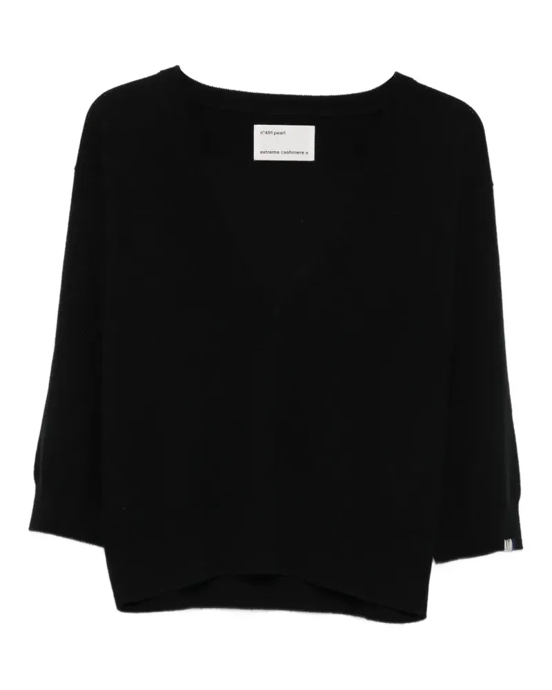 extreme cashmere Pearl Pullover mit V-Ausschnitt - Schwarz Schwarz