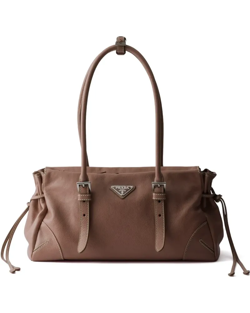 Prada Tote Bag mit Logo - Braun Braun