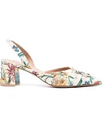 Malone Souliers Floral Creme Slingback-Mules 60mm Nude