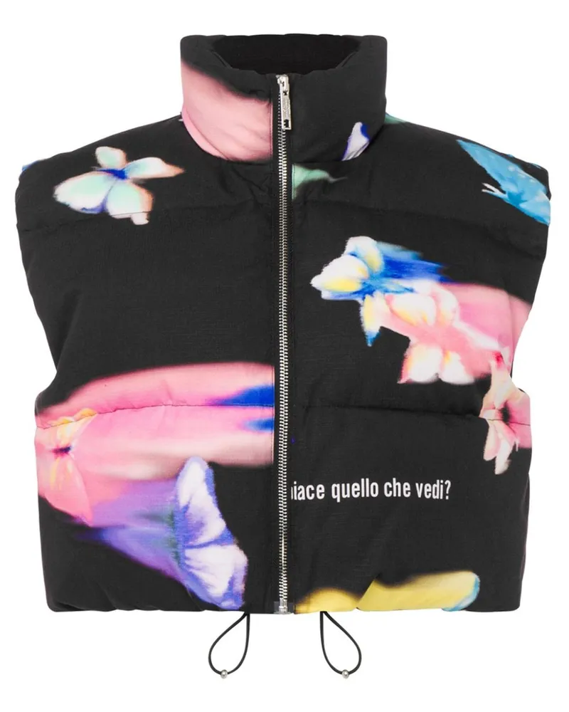 Moschino Gefütterte Cropped-Weste - Schwarz Schwarz