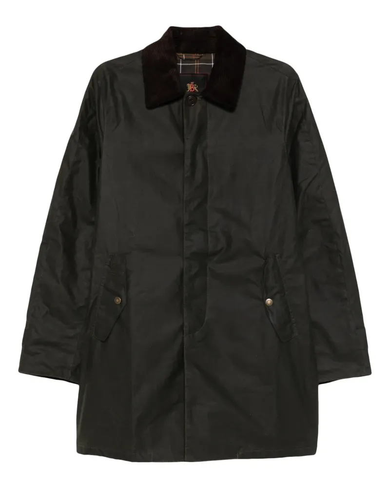 Baracuta Langärmeliger Mantel mit Cordkragen - Grün Grün