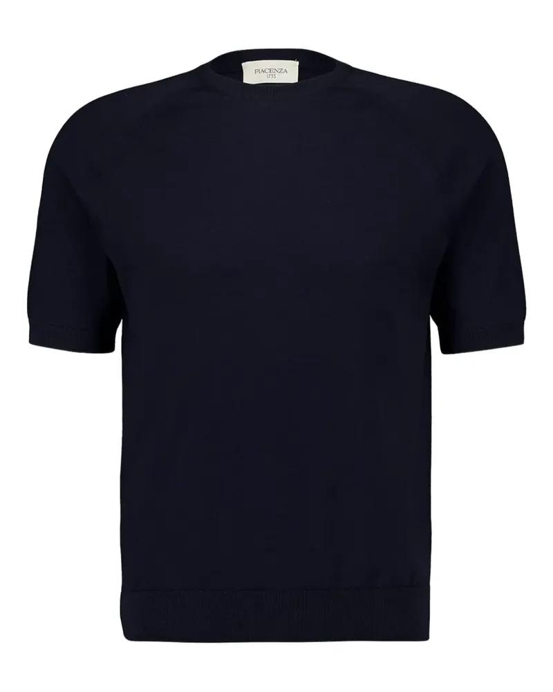 Piacenza Cashmere Pullover mit kurzen Ärmeln - Blau Blau