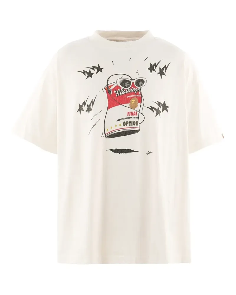 SAINT MXXXXXX x BAPE T-Shirt mit grafischem Print - Nude Nude