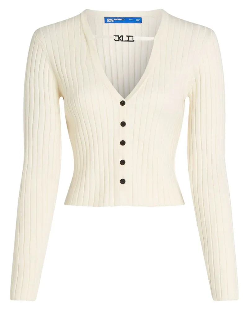 Karl Lagerfeld Klassischer Cropped-Cardigan - Weiß Weiß