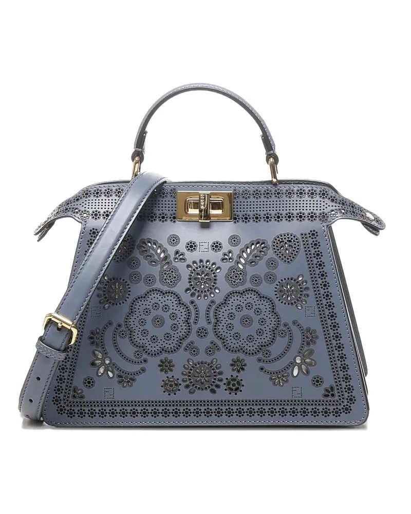 Fendi Kleine Peakaboo ISeeU Tote Bag mit Cut-Out - Blau Blau