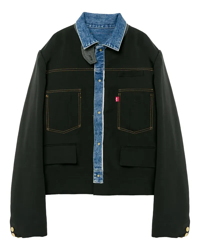 Sacai Jacke mit Jeanseinsätzen - Schwarz Schwarz