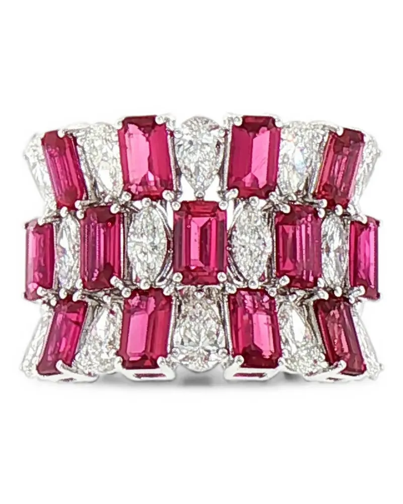 HYT Jewelry Ring mit Rubin und Diamanten - Silber Silber