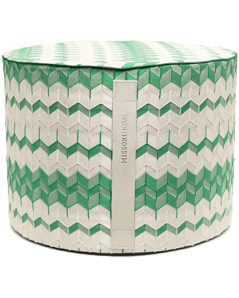 Missoni Home Hocker mit Zickzackmuster - Weiß Weiß