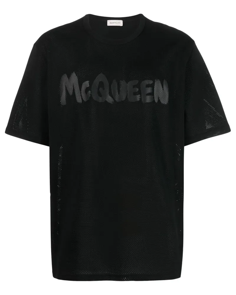 Alexander McQueen T-Shirt mit Logo-Print Schwarz