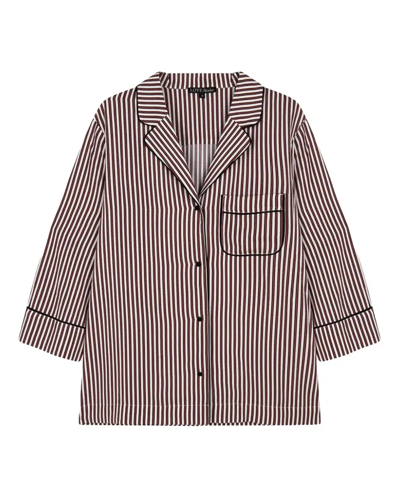 LOVE Stories Jude striped-pattern pajama shirt - Braun Braun