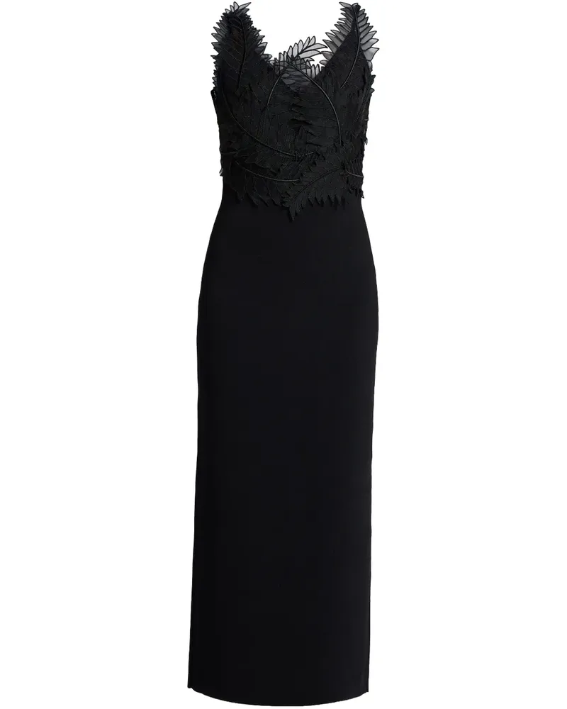 Aje. Midikleid mit Stickerei - Schwarz Schwarz