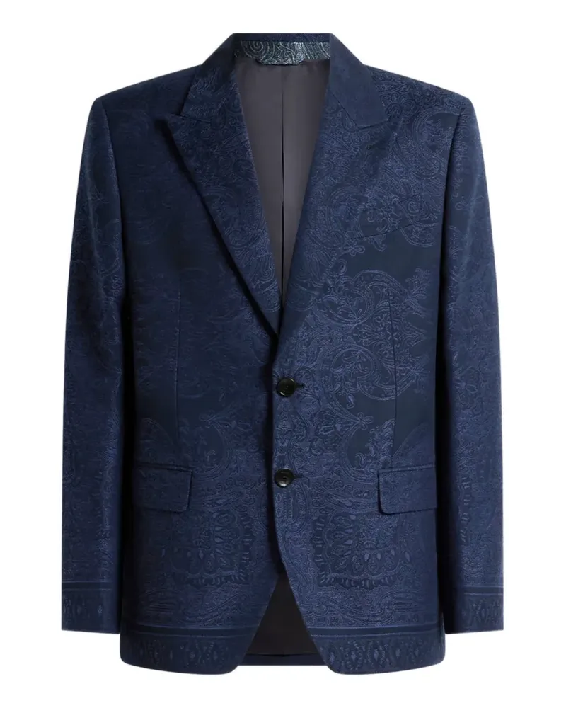 Etro jacquard floral paisley jacket - Blau Blau