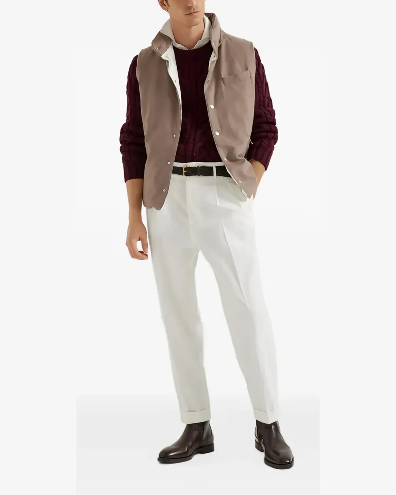 Brunello Cucinelli hooded wool waistcoat - Nude Nude