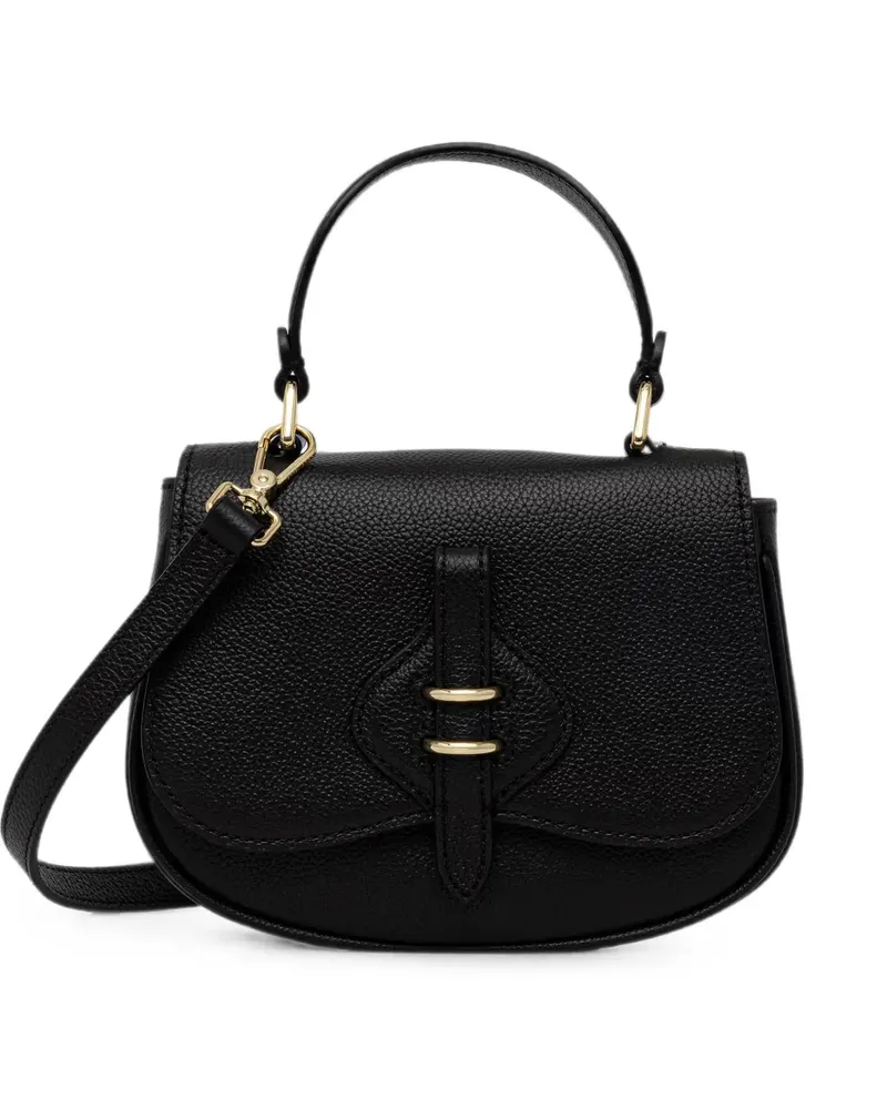 Coccinelle Mini Mavery Tasche aus gekörntem Leder - Schwarz Schwarz