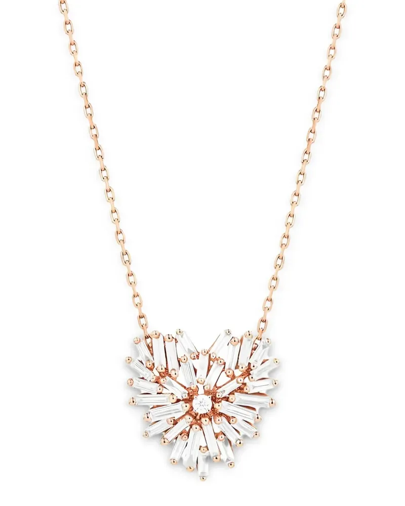Suzanne Kalan Halskette mit Diamant und Herzmotiv - Rosa Rosa