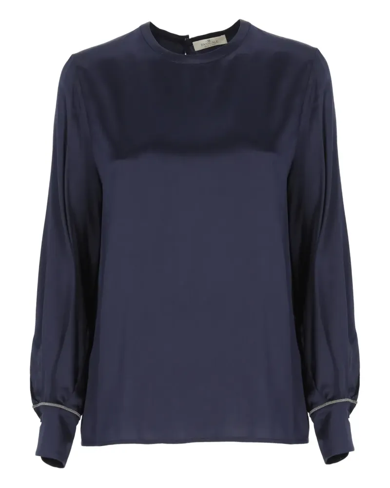 PANICALE Cashmere rhinestone-embellishment silk blouse - Blau Blau