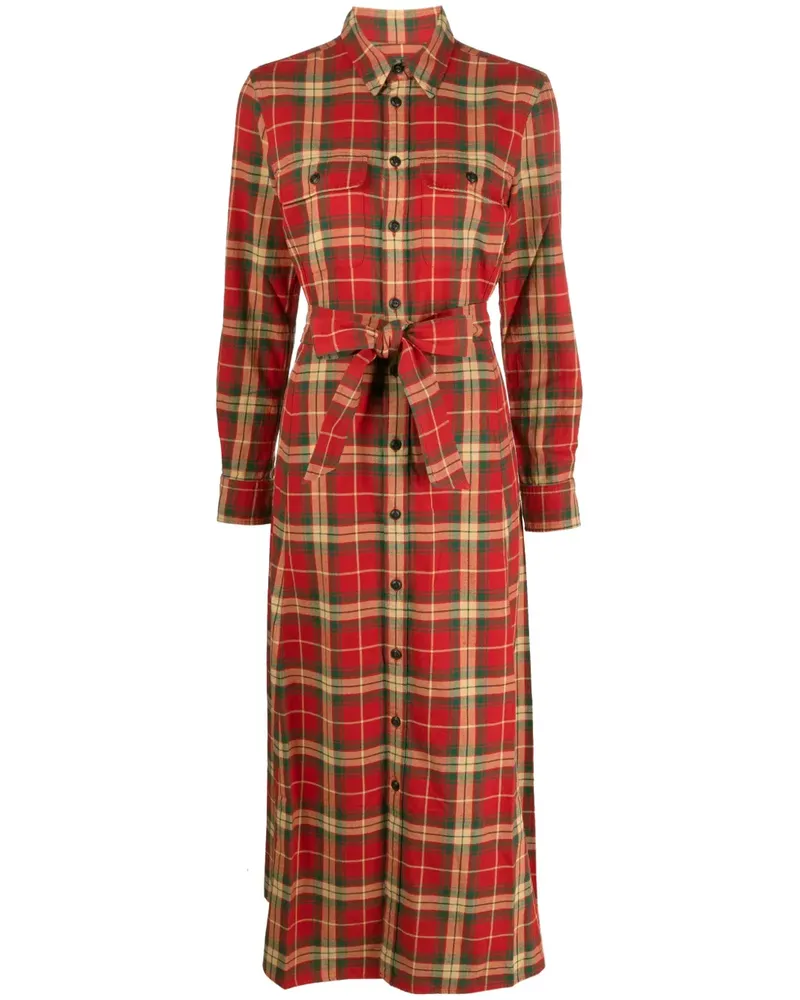 Ralph Lauren Midikleid mit Karomuster - Rot Rot