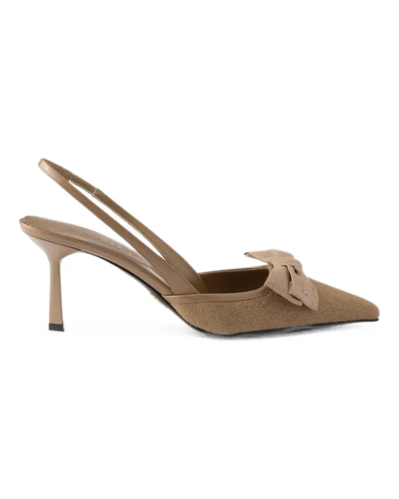 Prada Slingback-Pumps aus Stoff - Braun Braun