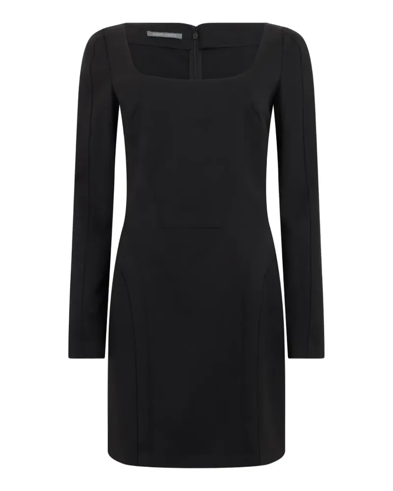 Alberta Ferretti Midikleid mit langen Ärmeln - Schwarz Schwarz