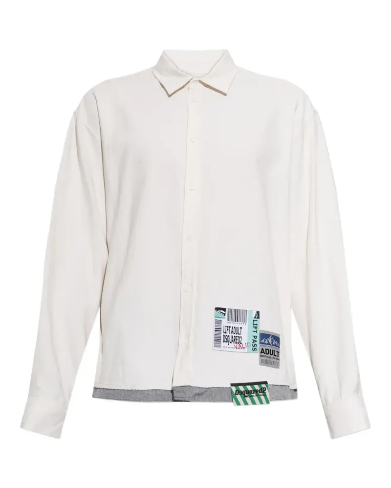 Dsquared2 logo-patch layered-effect shirt - Weiß Weiß