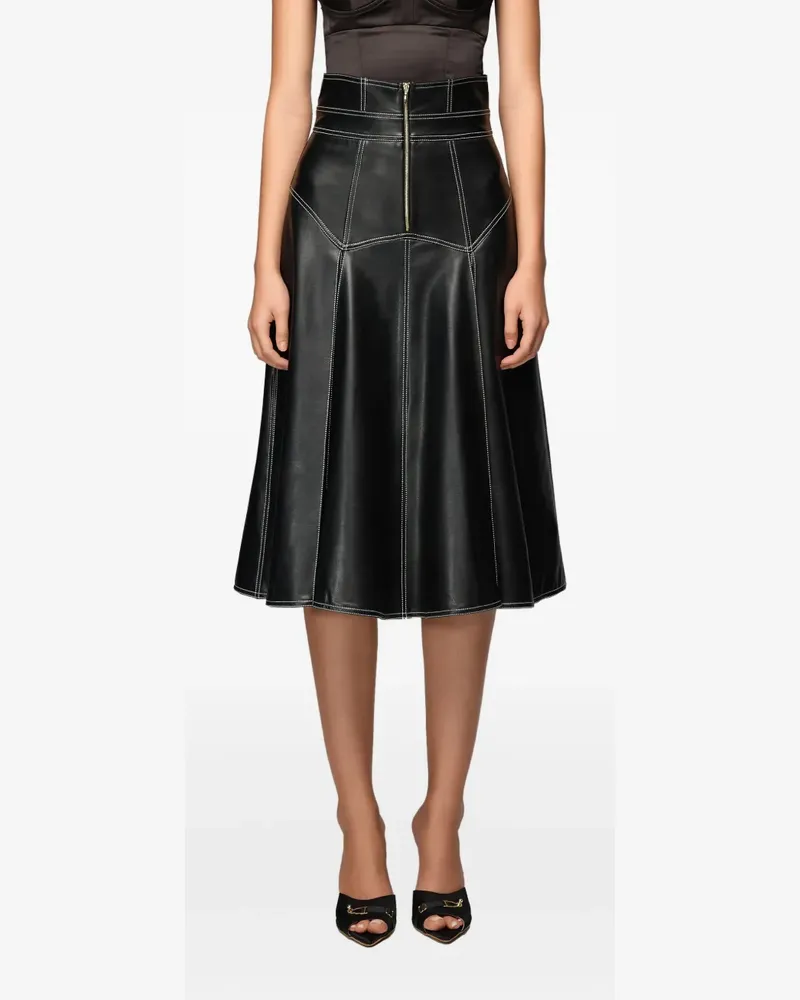 Murmur Underline stitched zip skirt - Schwarz Schwarz