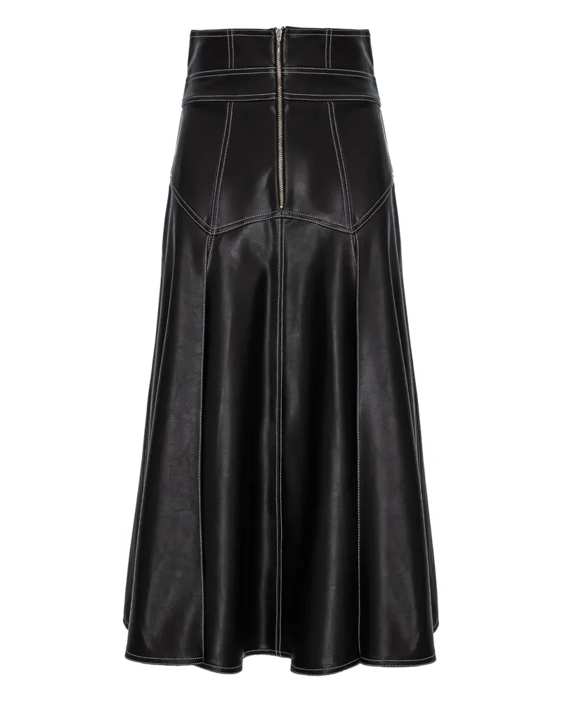 Murmur Underline stitched zip skirt - Schwarz Schwarz