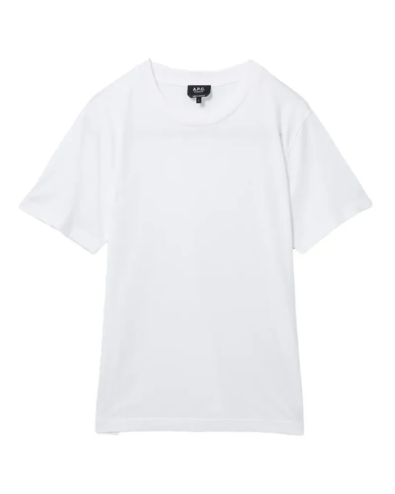 A.P.C. logo-embroidered round neck T-shirt - Weiß Weiß