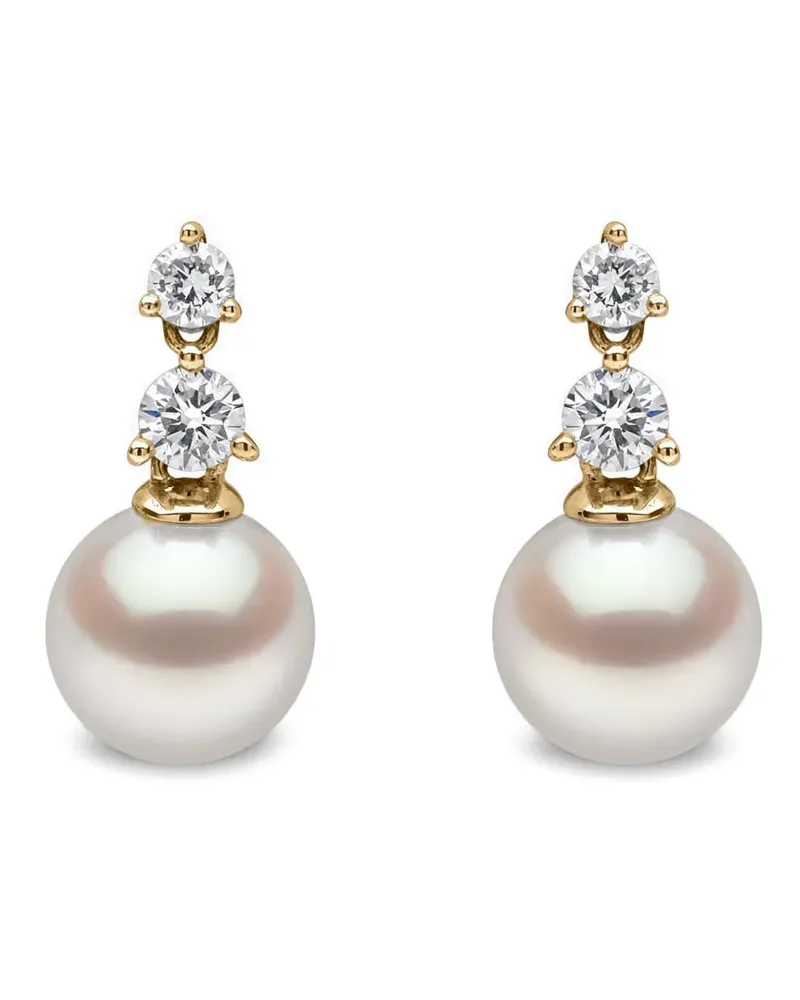 YOKO London 18kt Gelbgoldohrringe mit Akoya-Perlen und Diamanten Gold