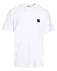 MSGM T-Shirt mit Logo-Applikation Weiß