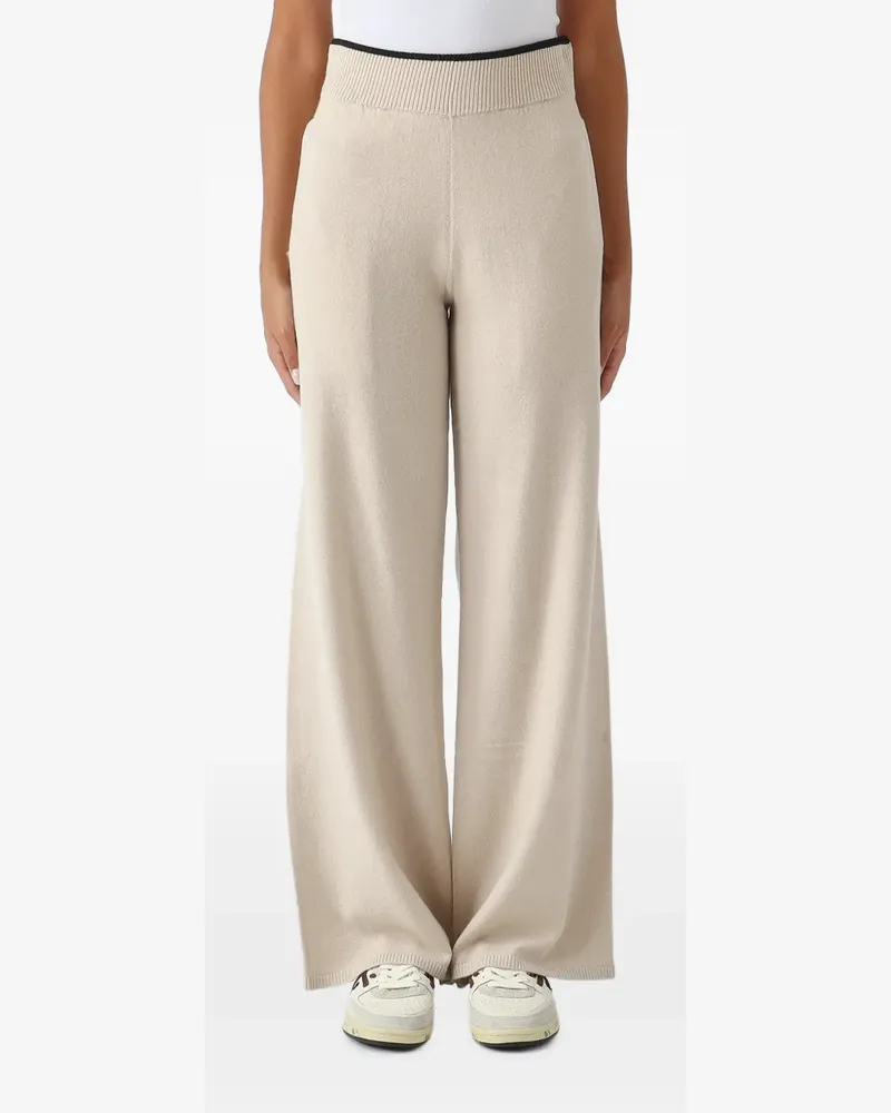 Pinko Weite Siviglia Hose mit geripptem Bund - Nude Nude