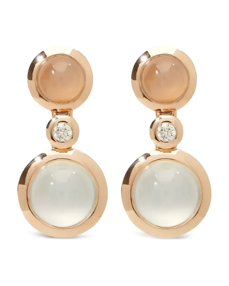 TAMARA COMOLLI 18kt Rotgoldohrringe mit Diamanten und Mondstein Gold