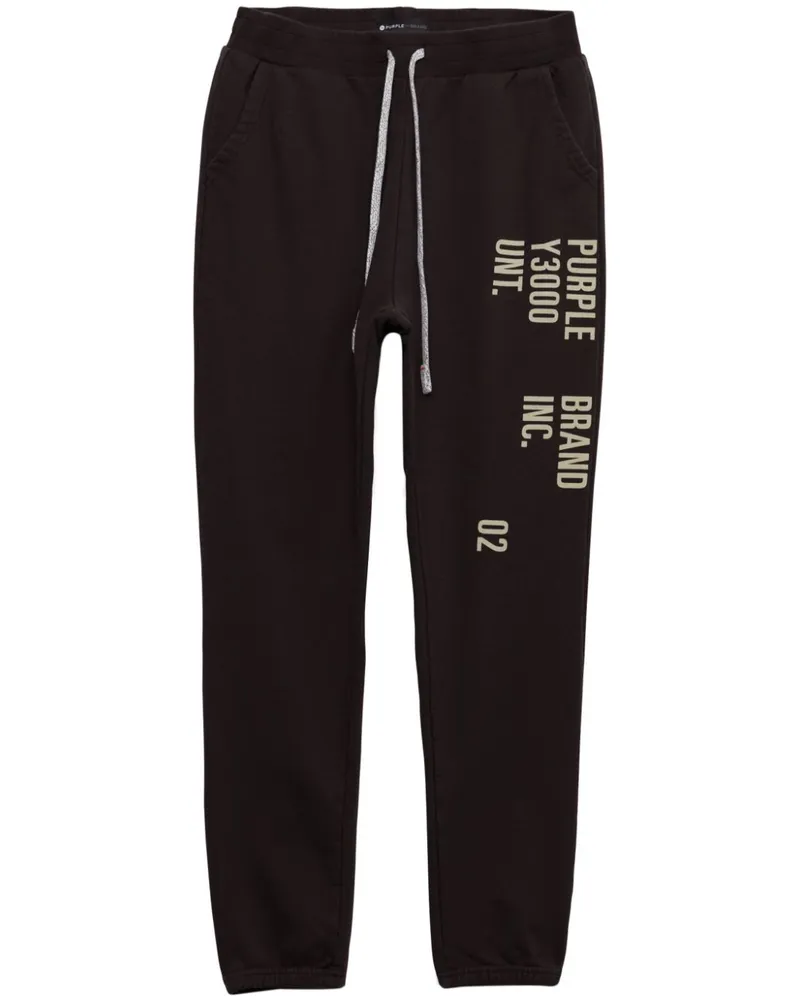 PURPLE BRAND Jogginghose mit Logo-Print - Schwarz Schwarz