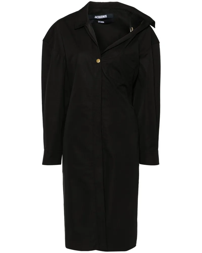 Jacquemus La Robe Chemise Midikleid - Schwarz Schwarz