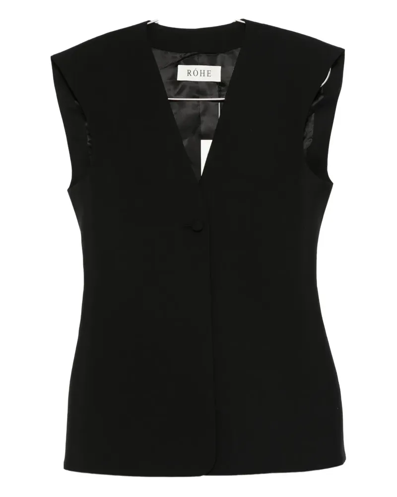 Róhe Weste mit einem Knopf - Schwarz Schwarz