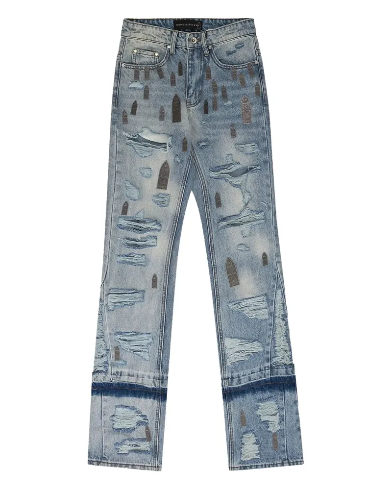 WHO DECIDES WAR distressed jeans - Blau Blau