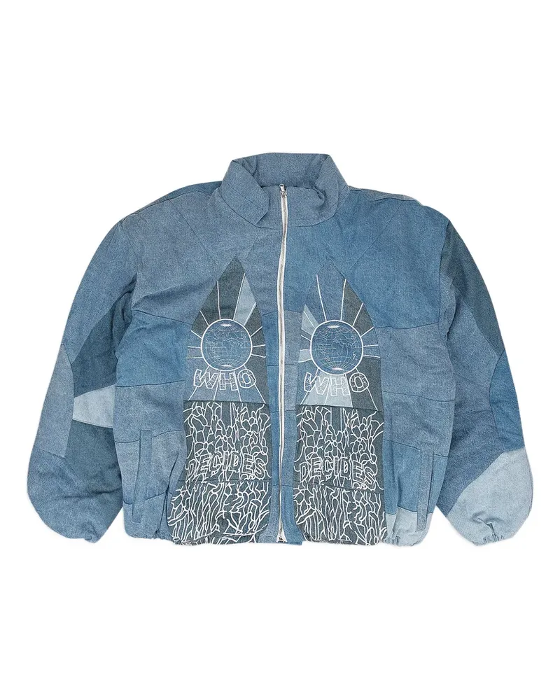 WHO DECIDES WAR Bestickte Bomberjacke - Blau Blau