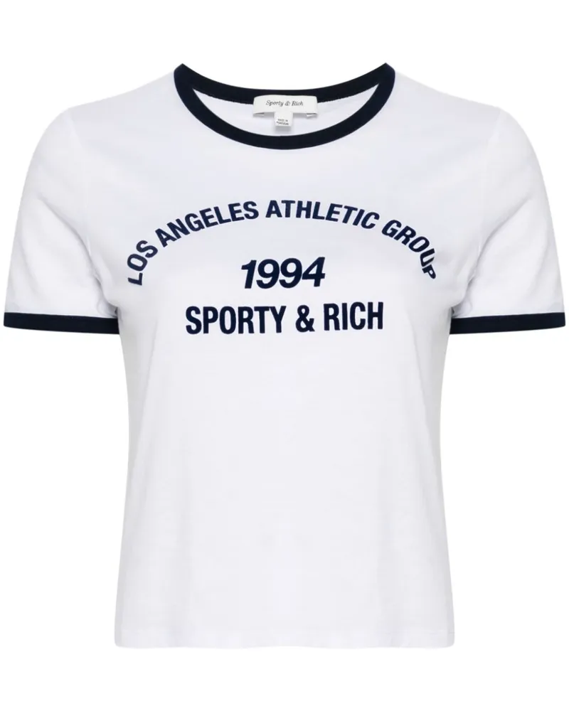 SPORTY & RICH T-Shirt mit Text-Print - Weiß Weiß