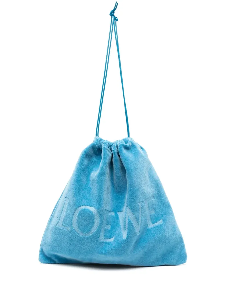Loewe Clutch mit Logo-Prägung - Blau Blau