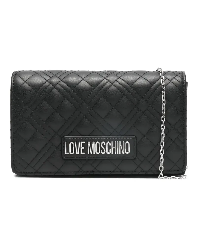Moschino Schultertasche mit Kettenriemen - Schwarz Schwarz
