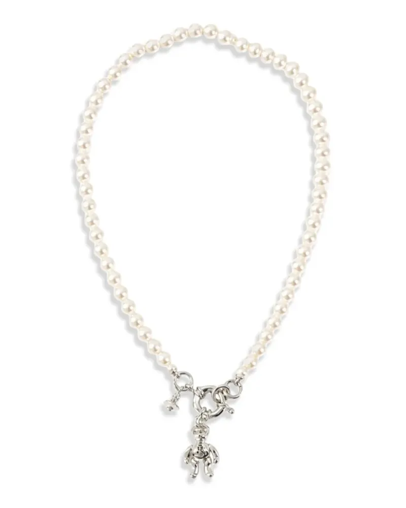 Vivienne Westwood Orb Halskette mit Teddy - Silber Silber
