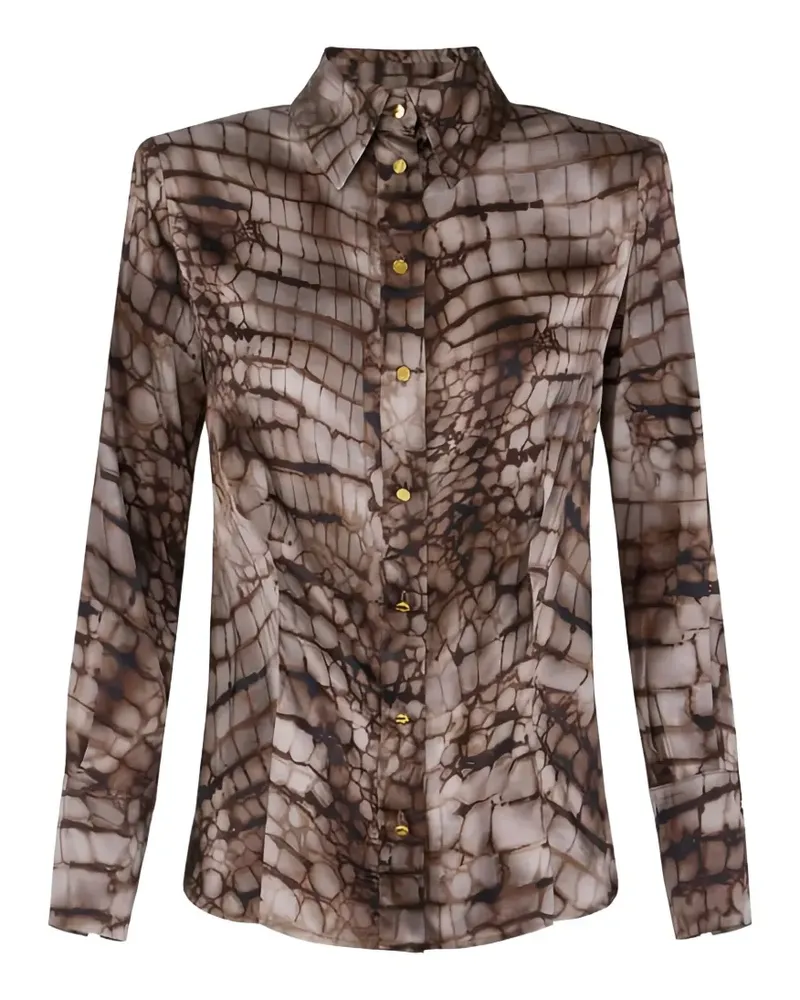 Elisabetta Franchi Hemd mit Alligator-Print - Braun Braun