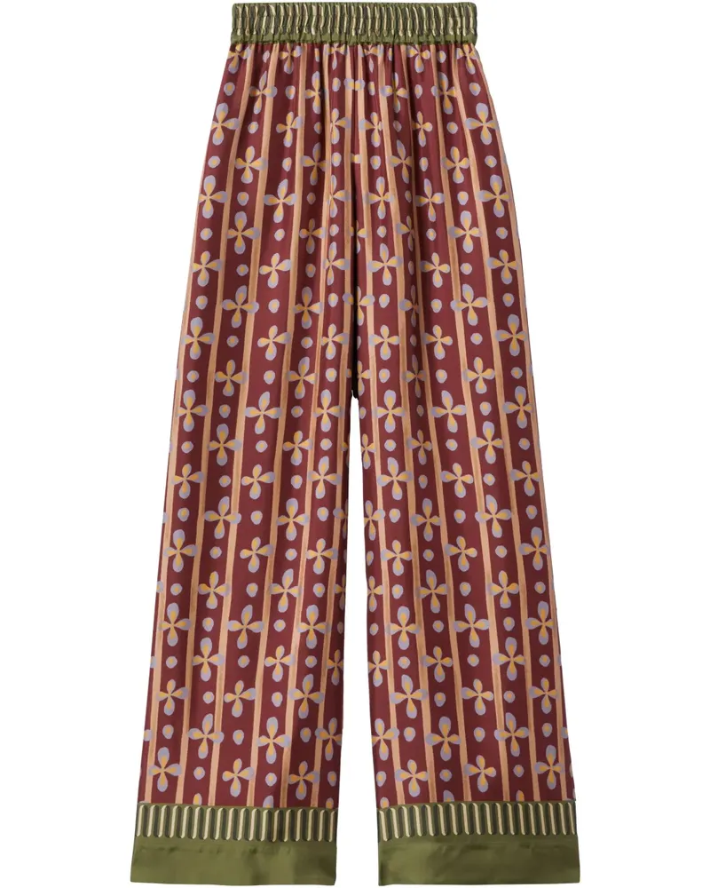 La DoubleJ Palazzohose mit grafischem Print - Rot Rot