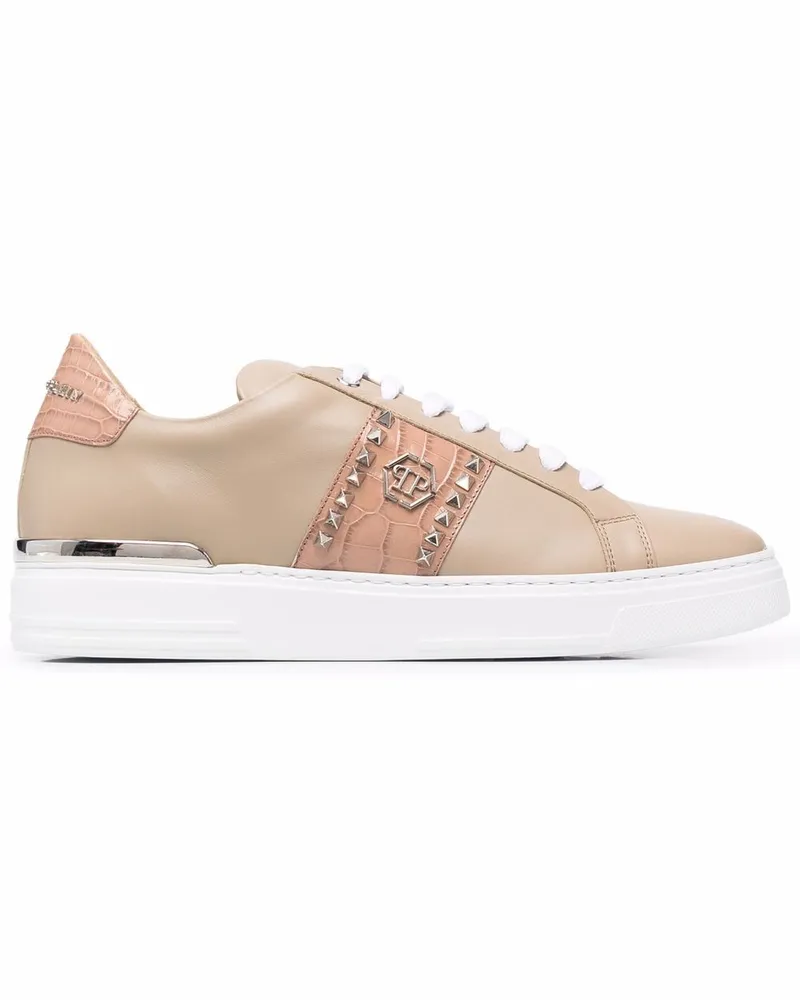 Philipp Plein Sneakers mit Logo - Nude Nude