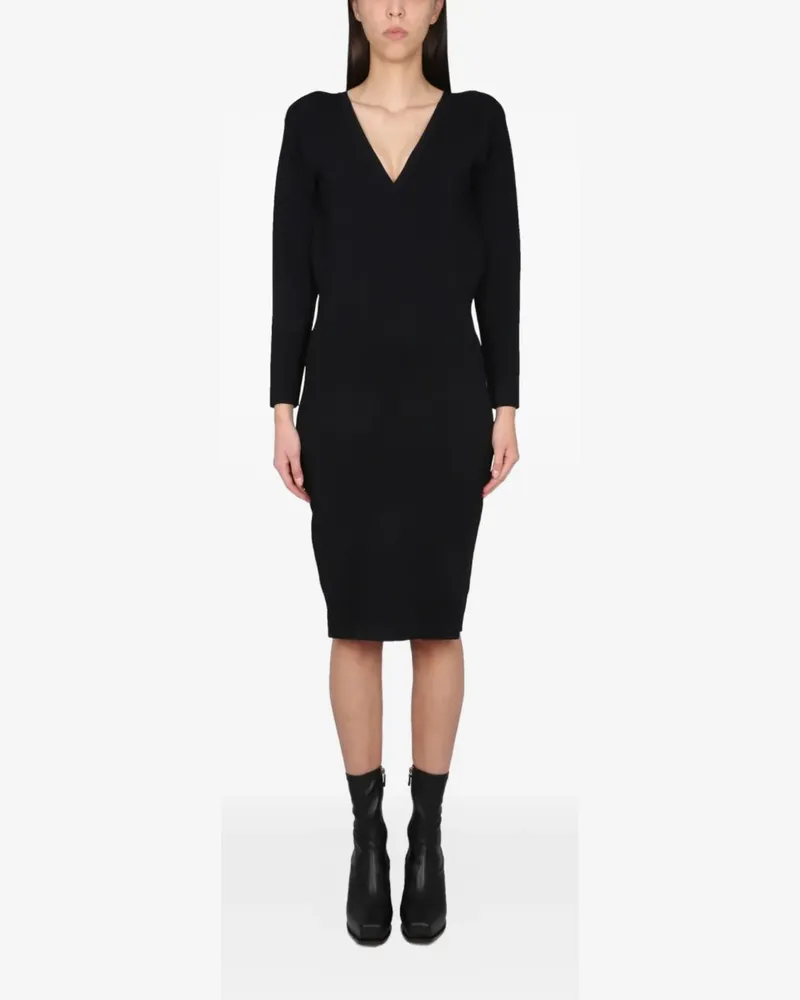 Stella McCartney V-neck midi dress - Schwarz Schwarz