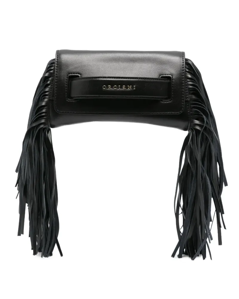Orciani Clutch mit Fransen - Schwarz Schwarz