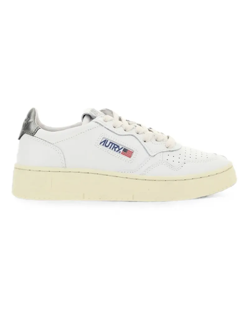 AUTRY Medalist Sneakers aus weißem und silberfarbenem Leder Weiß