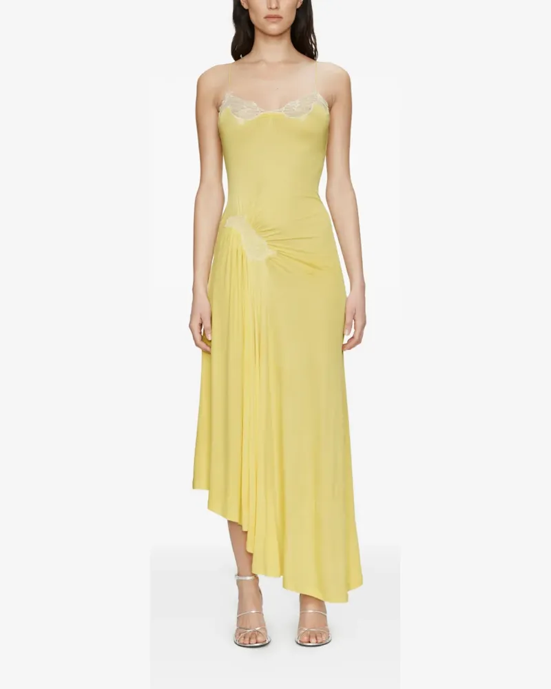 Christopher Esber Geripptes Delphin Midikleid aus Spitze - Gelb Gelb
